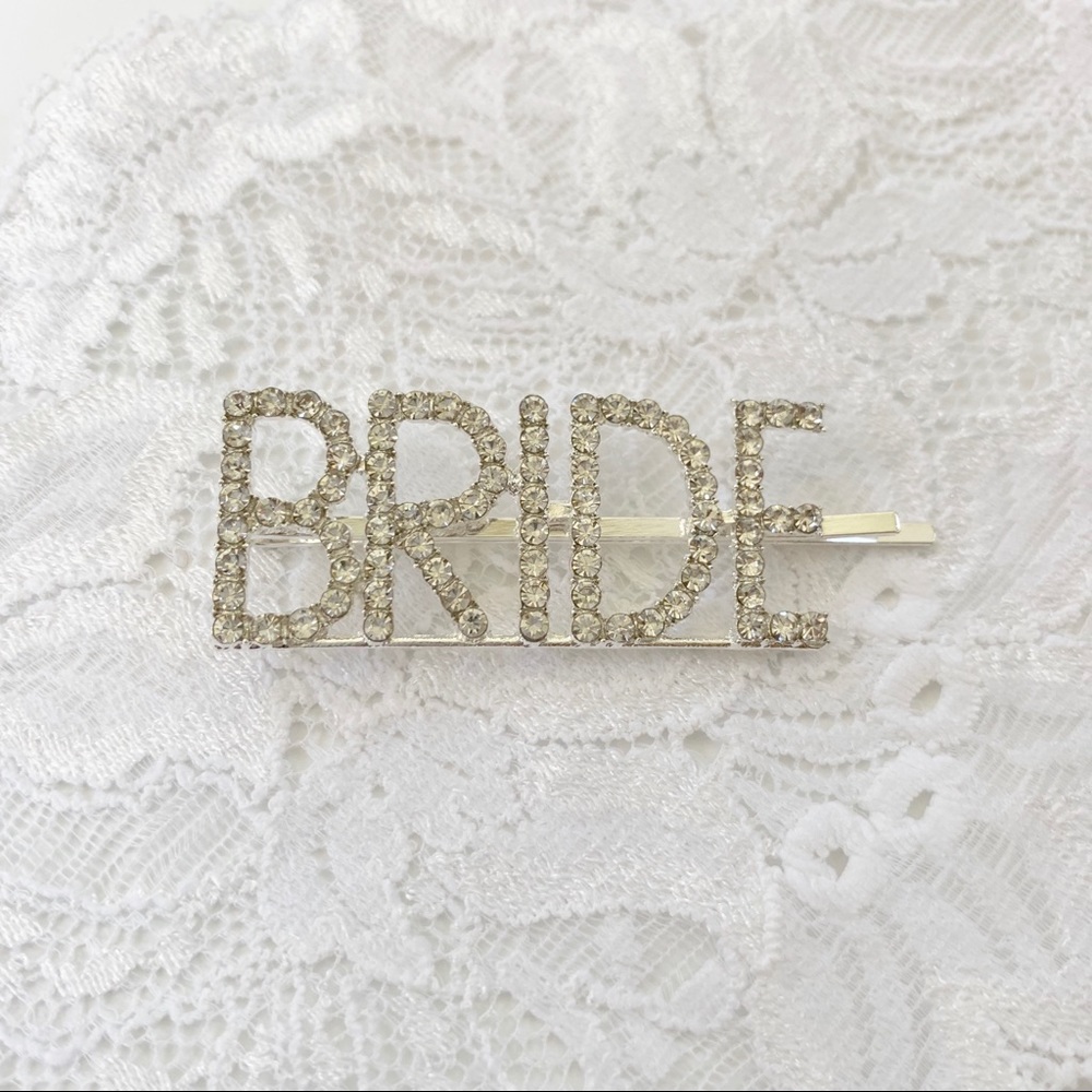 Bride Word Rhinestone Hair Pin Bobby Pin NWT - Picture 4 of 6